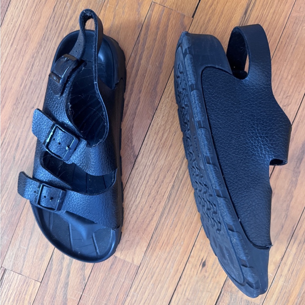Papillio Black Triple-Strap Slingback Sandals - Picture 3 of 4